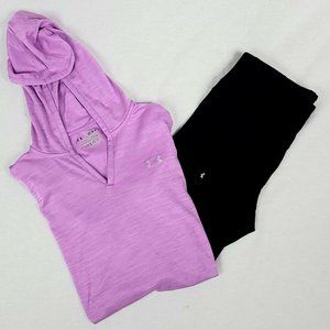 Under Armour Hooded Long Sleeve V-Neck Shirt M